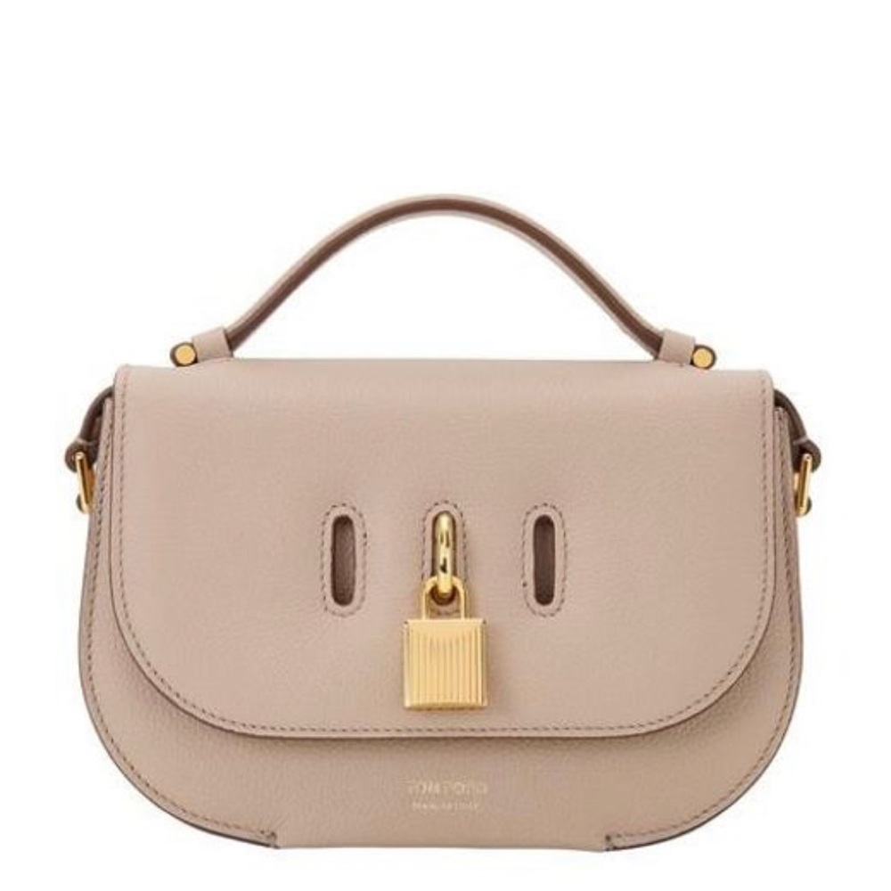MWT TOM FORD Silk Taupe Leather Crossbody Shoulder Bag